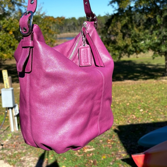 Coach Handbags - Coach soho hobo bucket buckle bag purple purse oversized crossbody C0968
13882